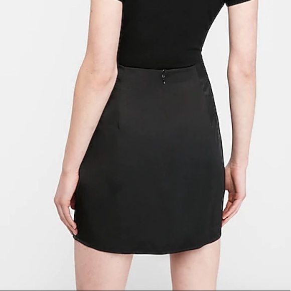 Satin Drape Front Mini Skirt - Picture 2 of 4